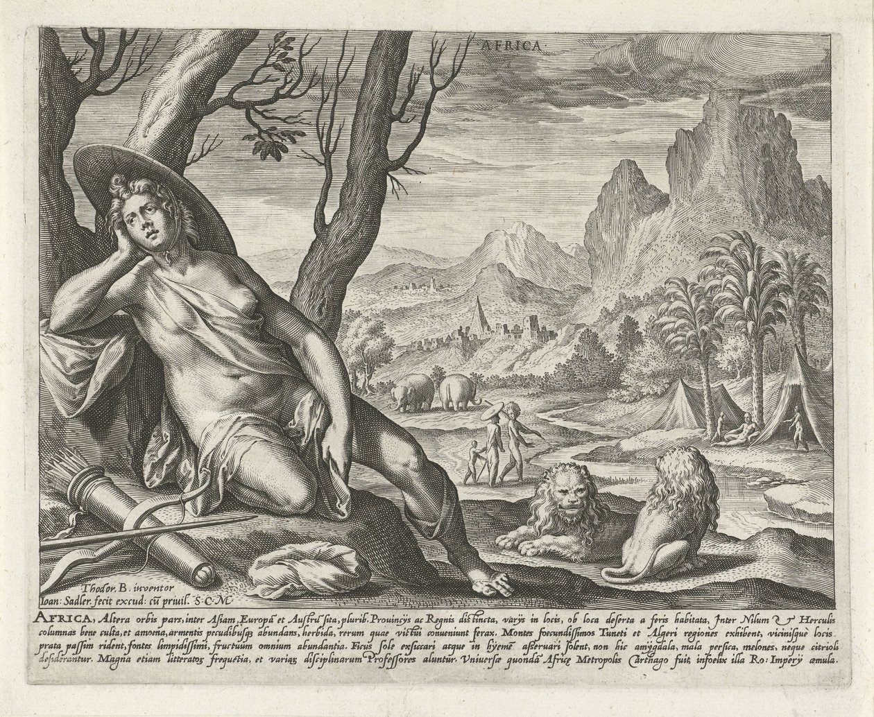 Afrika Afrika (název na předmětu) Čtyři kontinenty (název série) od Johann Sadeler (I)