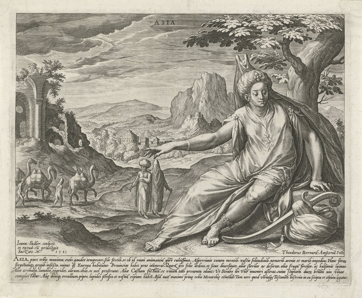 Asie Asie (název na objektu) Čtyři kontinenty (název série) od Johann Sadeler (I)