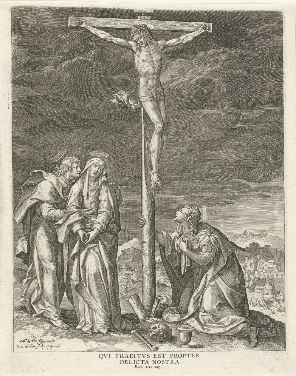 Kristus na kříži Život Krista (název série) Evangelica Doctrinae (název série) od Johann Sadeler (I)