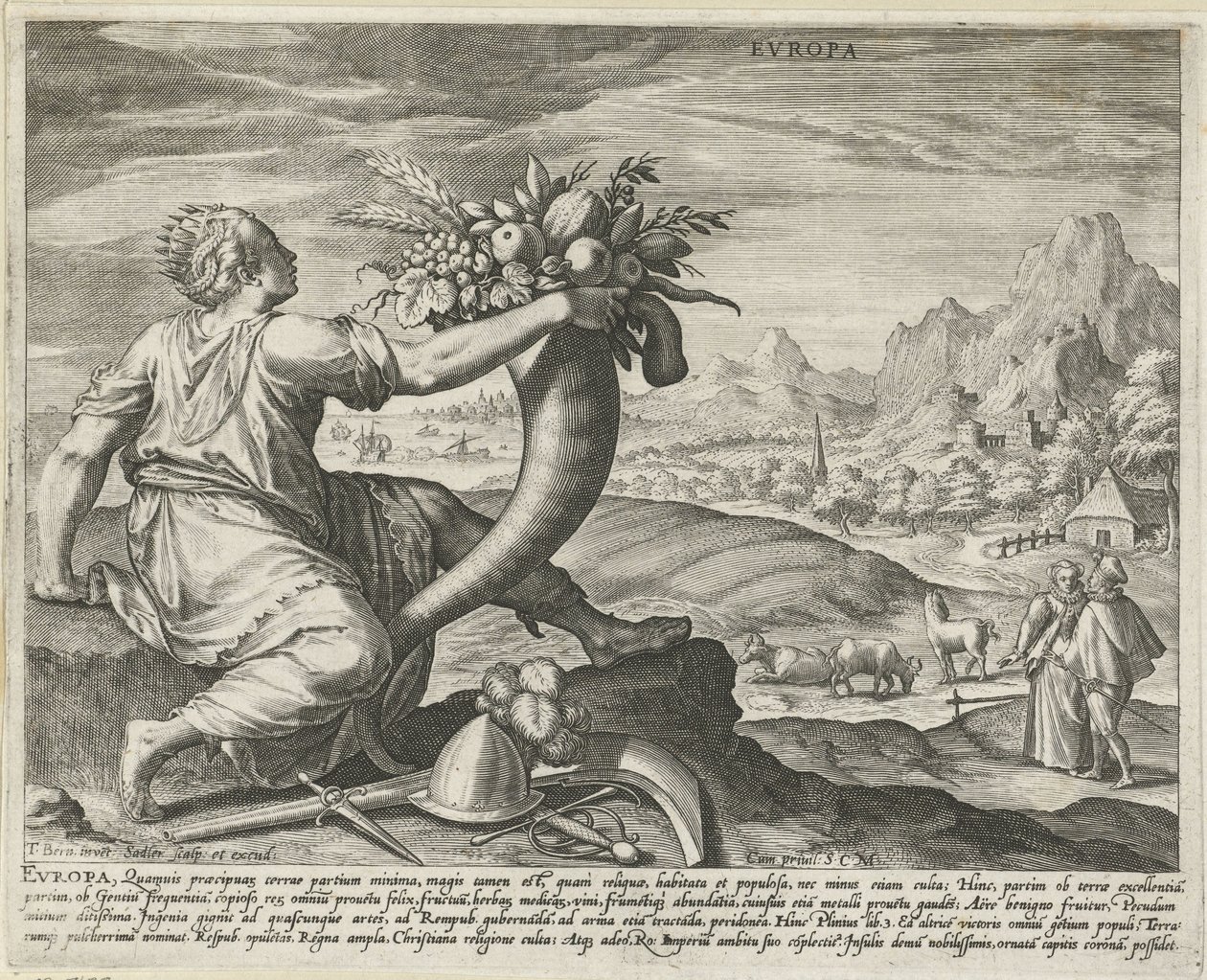 Evropa Evropa (název na objektu) Čtyři kontinenty (název série) od Johann Sadeler (I)