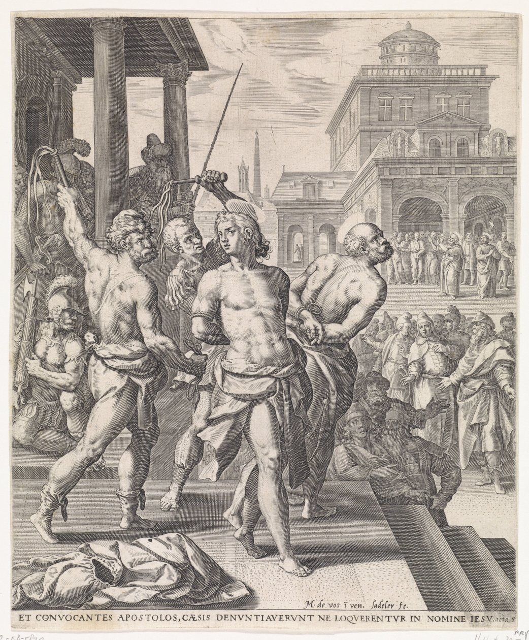 Bičování apoštolů Skutky apoštolů (název série) od Johann Sadeler (I)