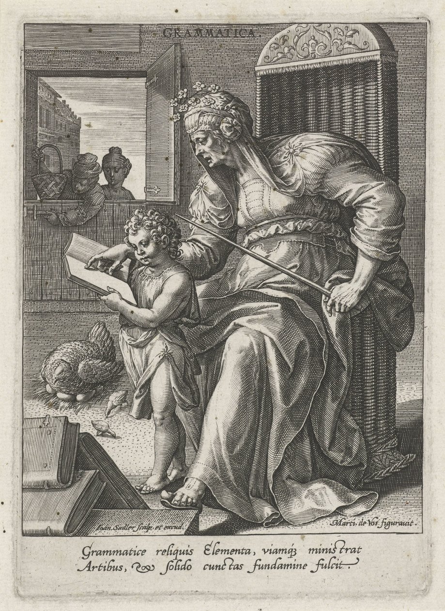 Gramatika (název objektu) Sedm svobodných umění (artes liberales) (název série) od Johann Sadeler (I)