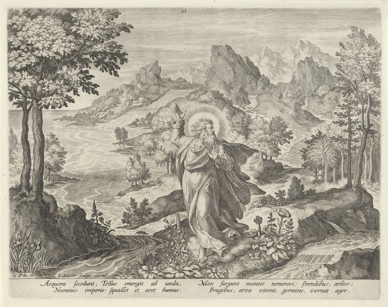 Stvoření Země Stvoření světa (název série) od Johann Sadeler (I)