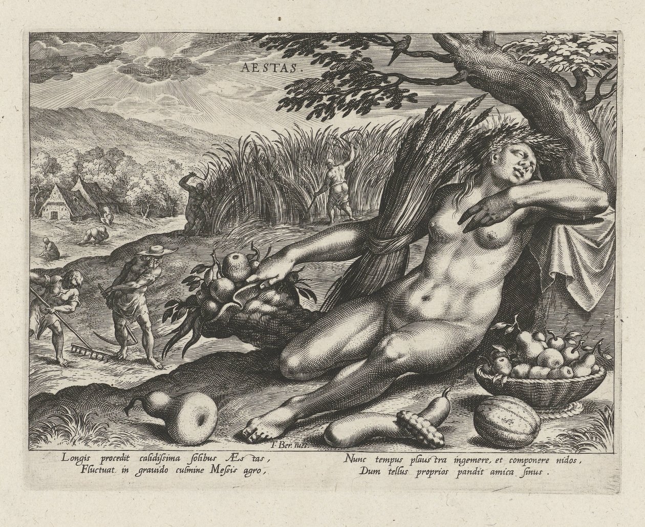 Léto Aestas (název na objektu) The Four Seasons (název série) od Johann Sadeler (I)