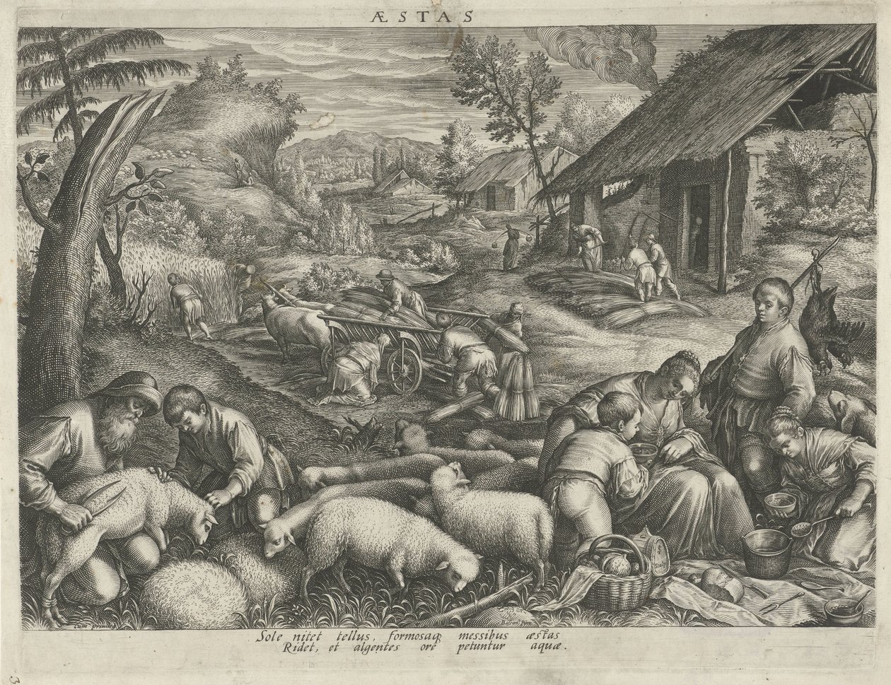 Léto Aestas (název na objektu) Four Seasons (název série) od Johann Sadeler (I)