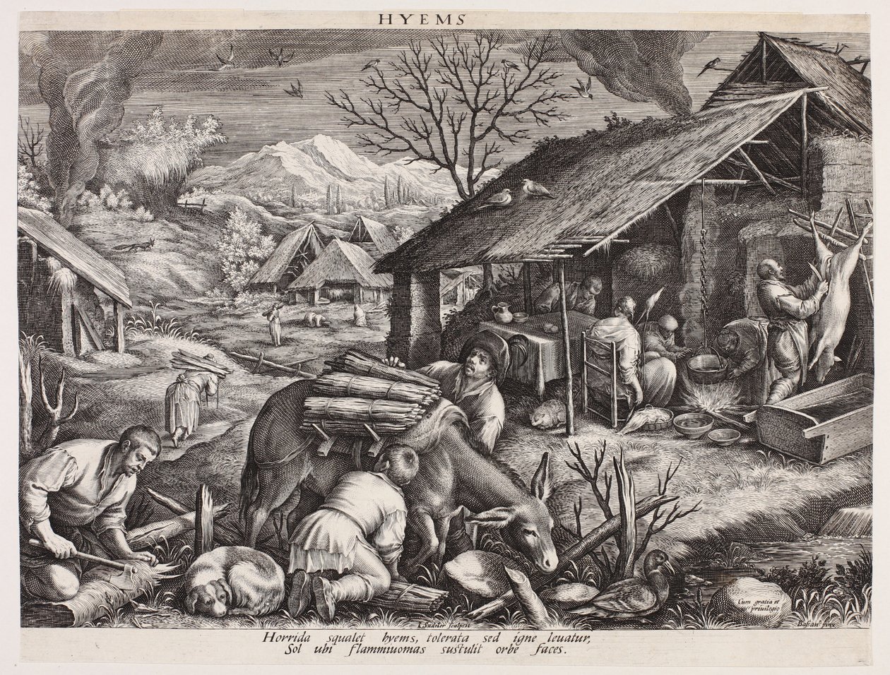 Zima - Hyems (Čtyři roční období) od Johann Sadeler I