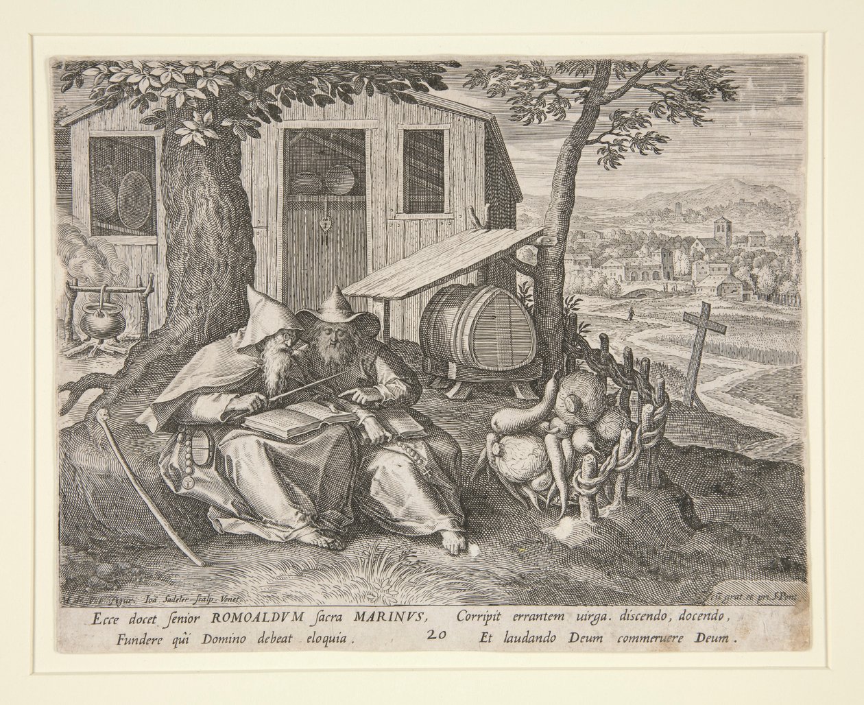 Svatí Romuald a Marinus (z Oraculum Anachoreticum, 20) od Johann Sadeler I