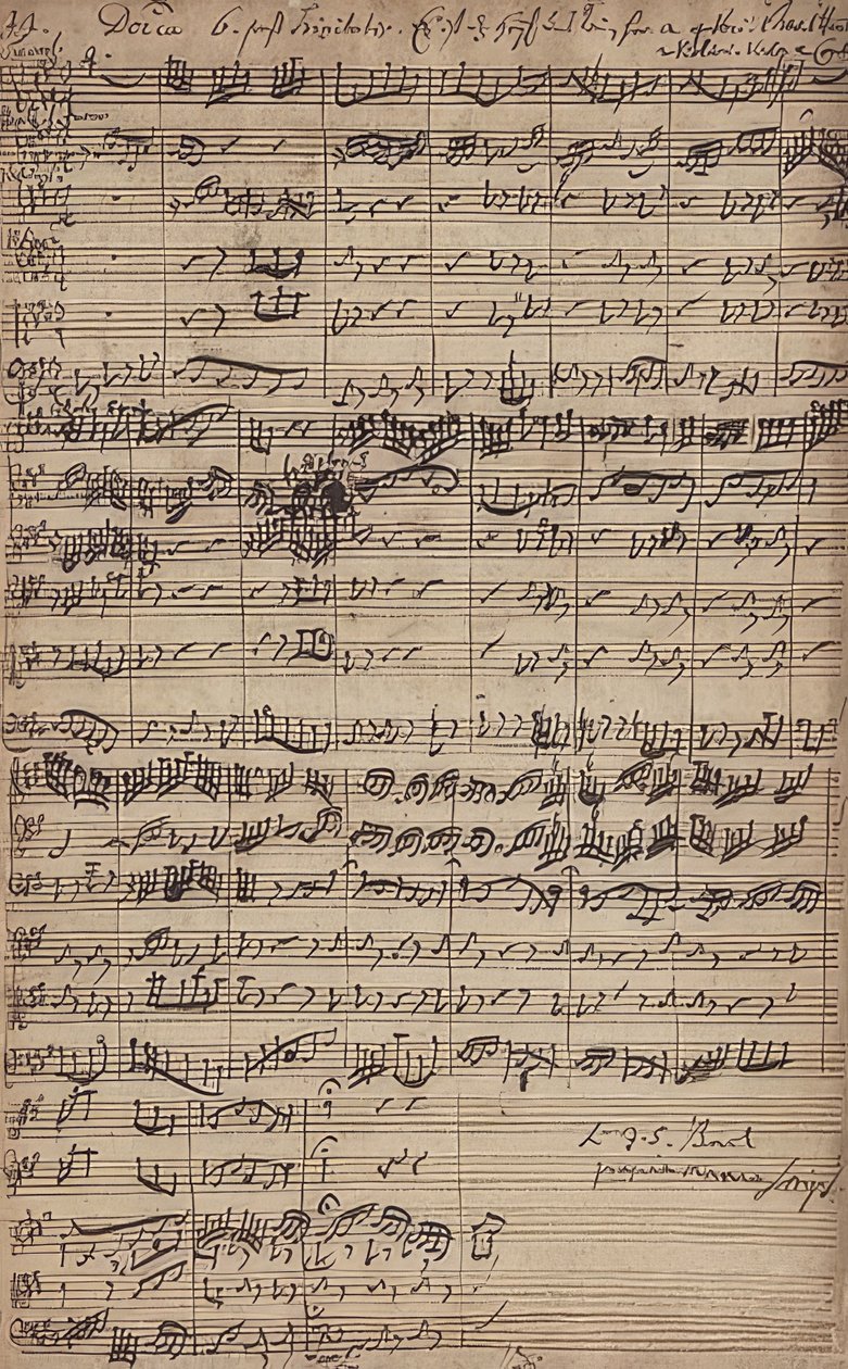 Rukopis kantáty Es ist das Heil uns kommen her (BWV 9) od Johann Sebastian Bach