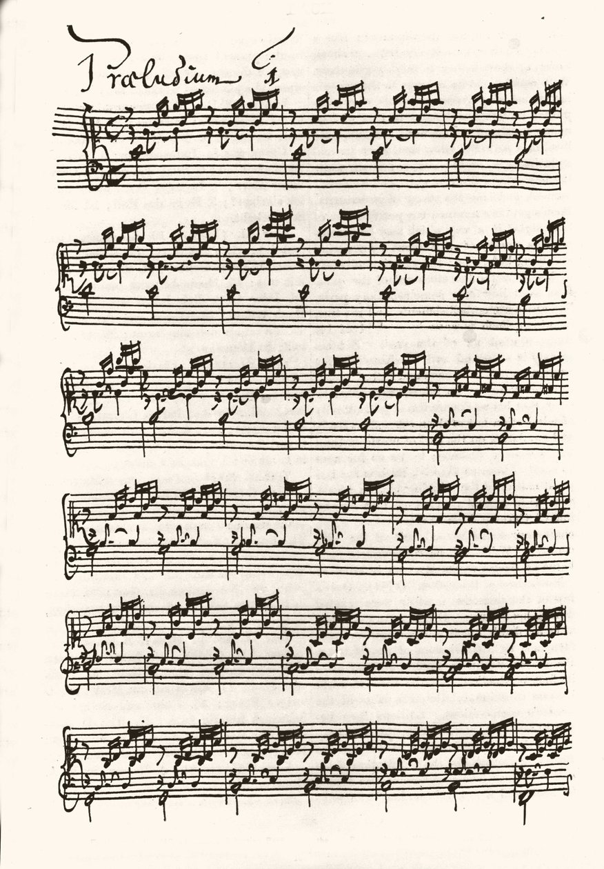 Stránka notového záznamu pro Jeana Sebastiena Bacha (Johann Sebastian Bach od Johann Sebastian Bach