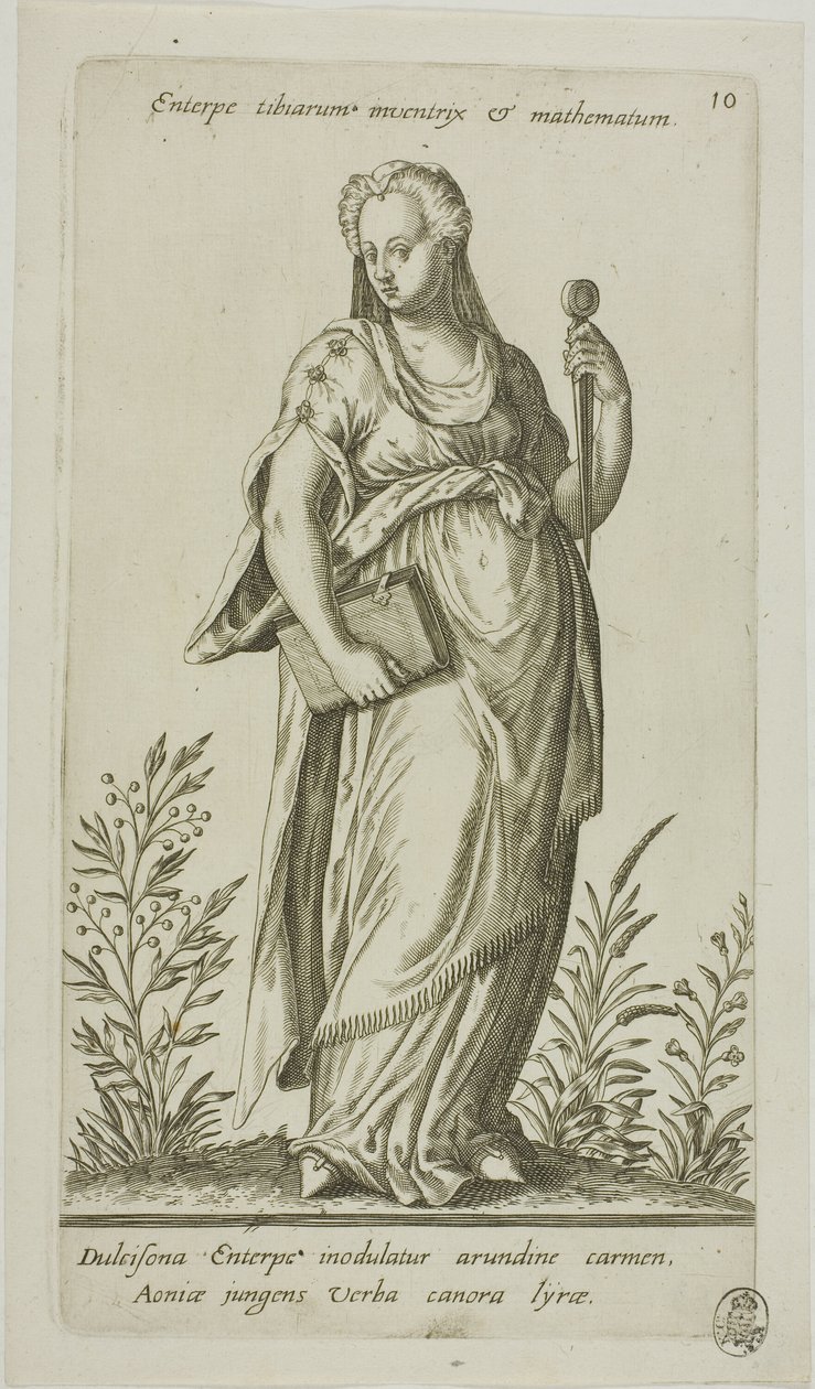 Enterpe, Muse of Music, deska 10 od Parnassus Biceps od Johann Theodor de Bry