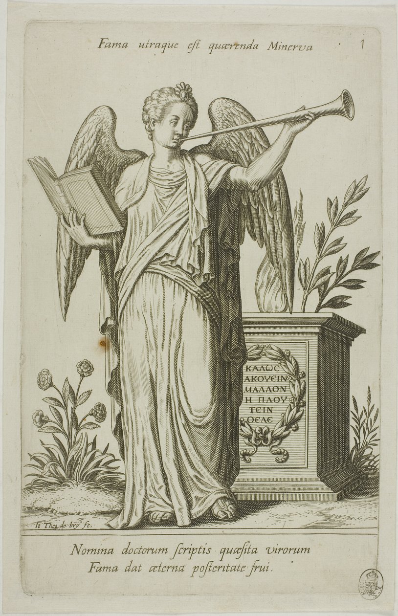 Fame, deska 1 z Parnassus Biceps od Johann Theodor de Bry