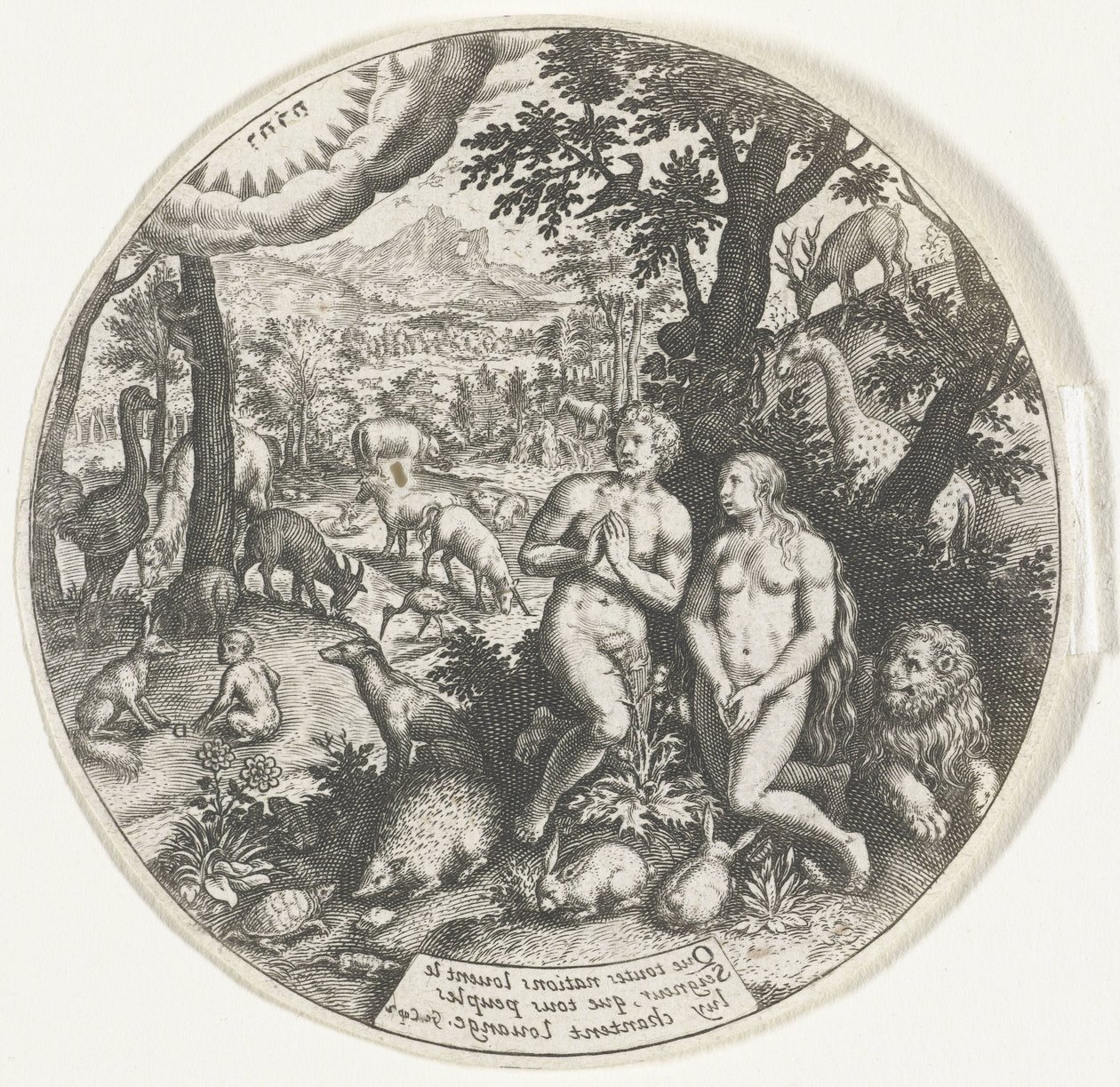 Bůh mluví s Adamem a Evou v ráji od Johann Theodor de Bry