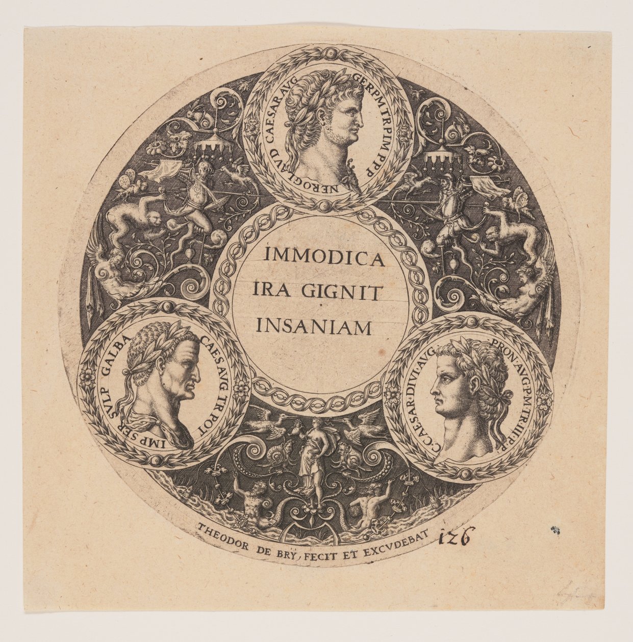 Immodica Ira Gignit Insaniam, Design pro interiéry Tazze od Johann Theodor de Bry