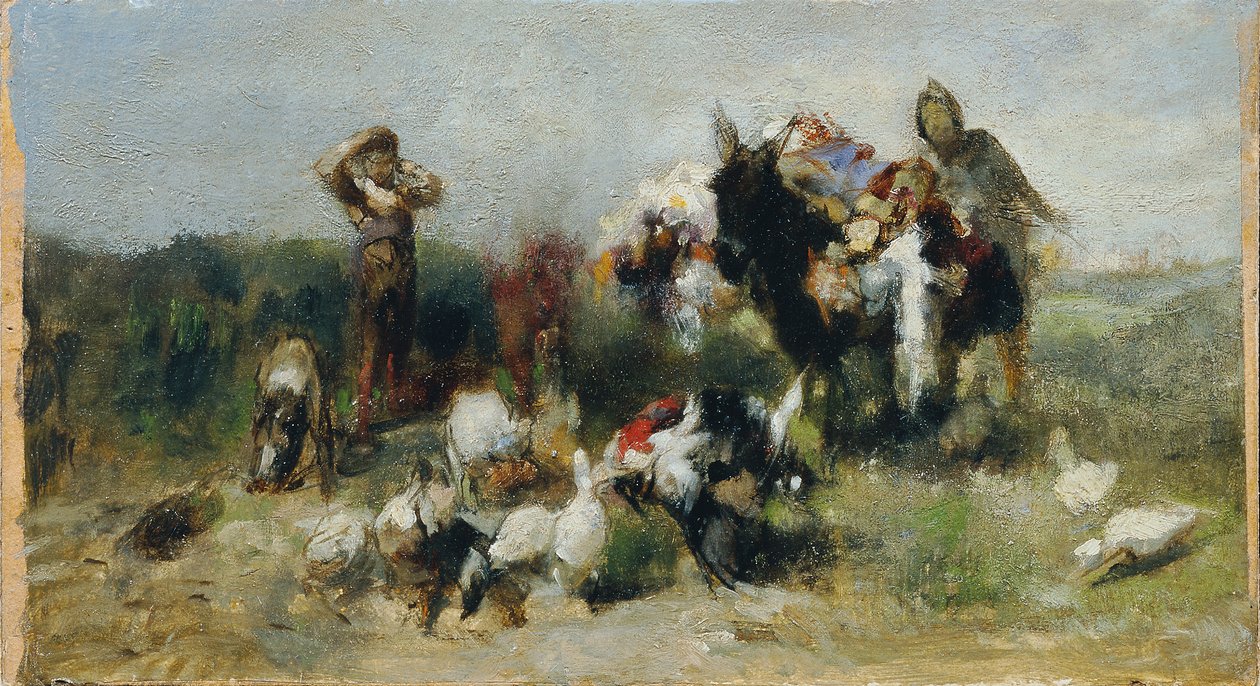 Scéna z Dona Quijota (boj s drůbeží) od Johann  Till der Jüngere