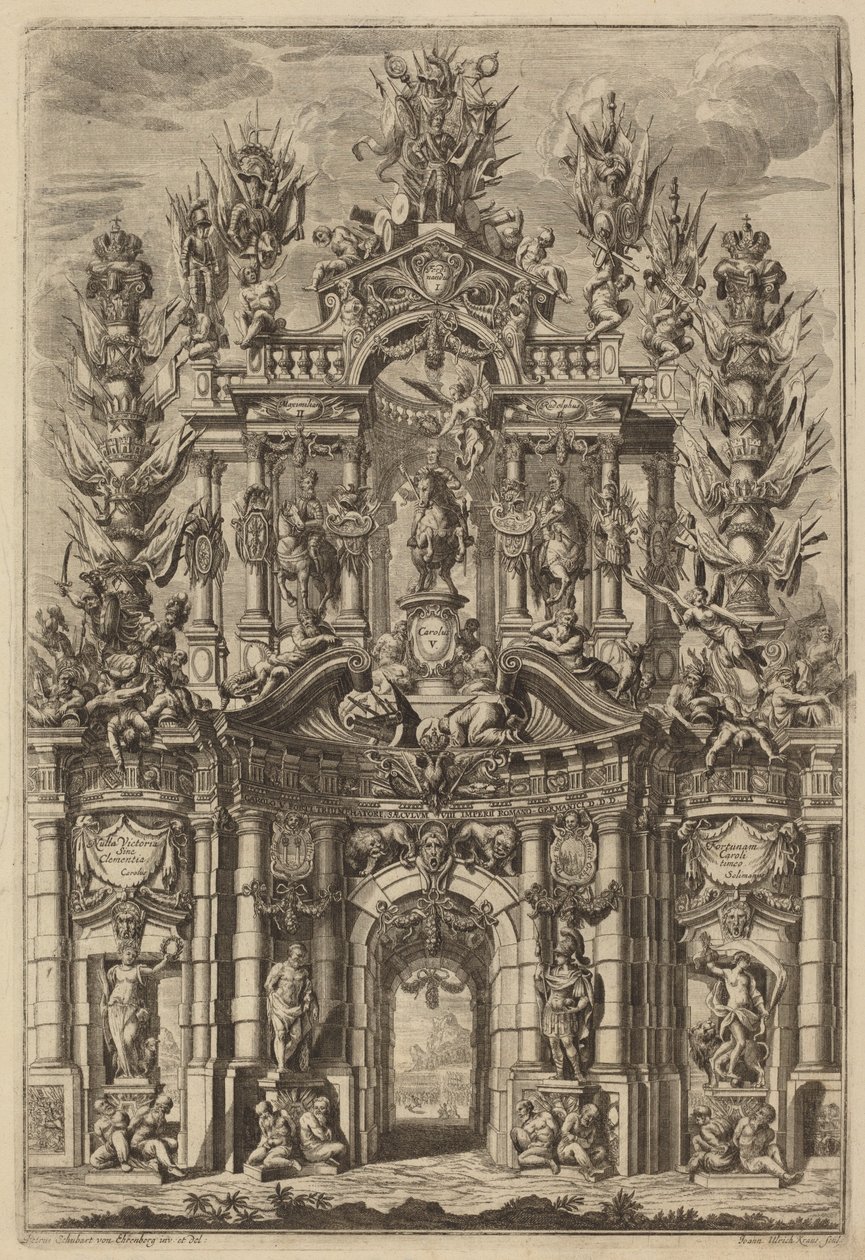 Triumfální oblouk pro Karla V od Johann Ulrich Kraus, after Peter Schubert von Ehrenberg
