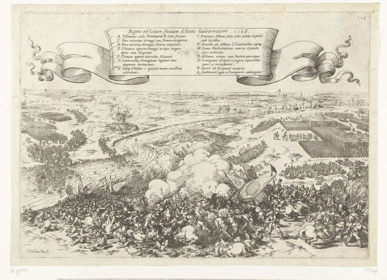 Veldslag aan de rivier de Gete, 1568 Bitva u řeky Geta s albánským guvernérem. 1568 (název na objektu) od Johann Wilhelm Baur