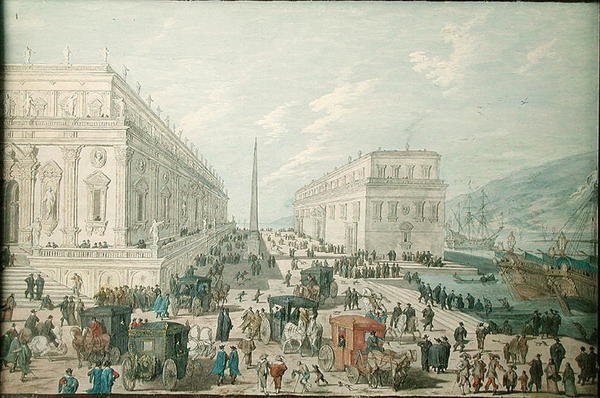 Pohled na přístav Messina od Johann Wilhelm Baur