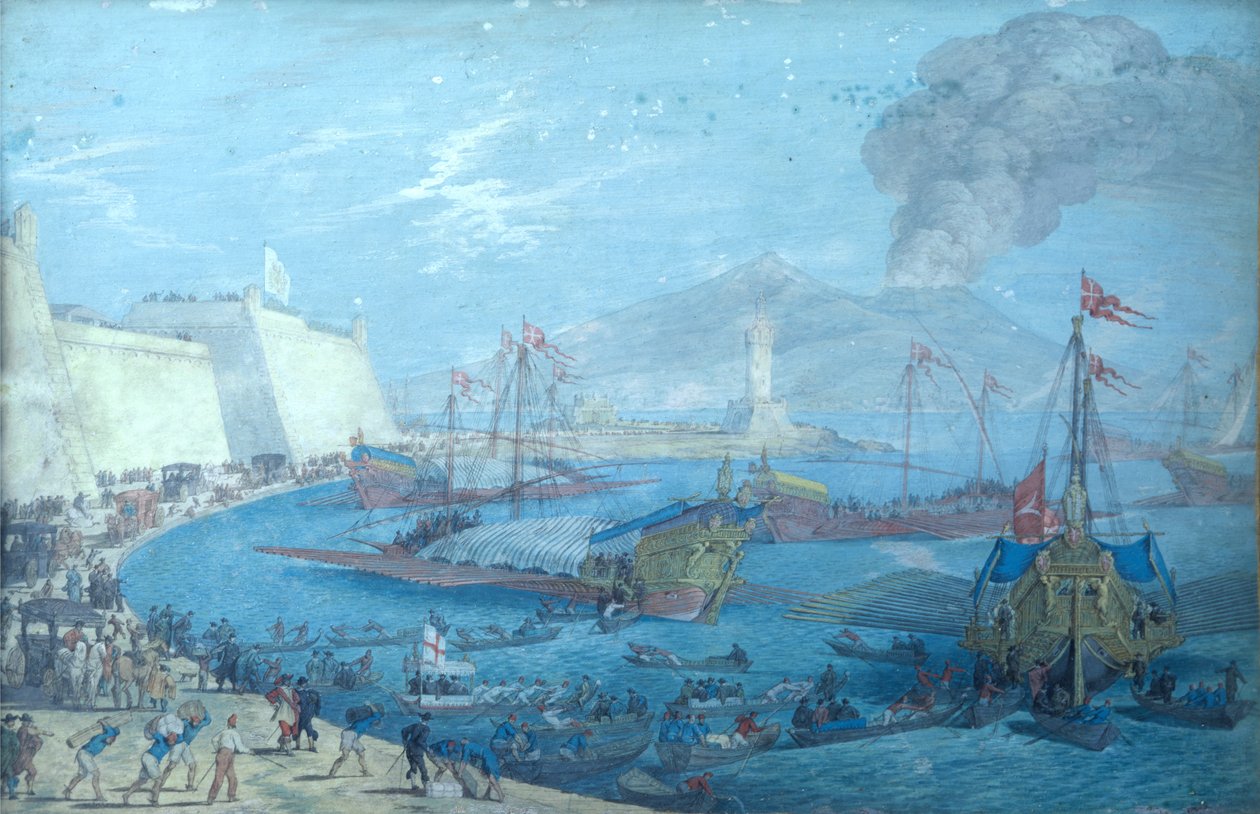 Pohled na neapolský přístav od Johann Wilhelm Baur