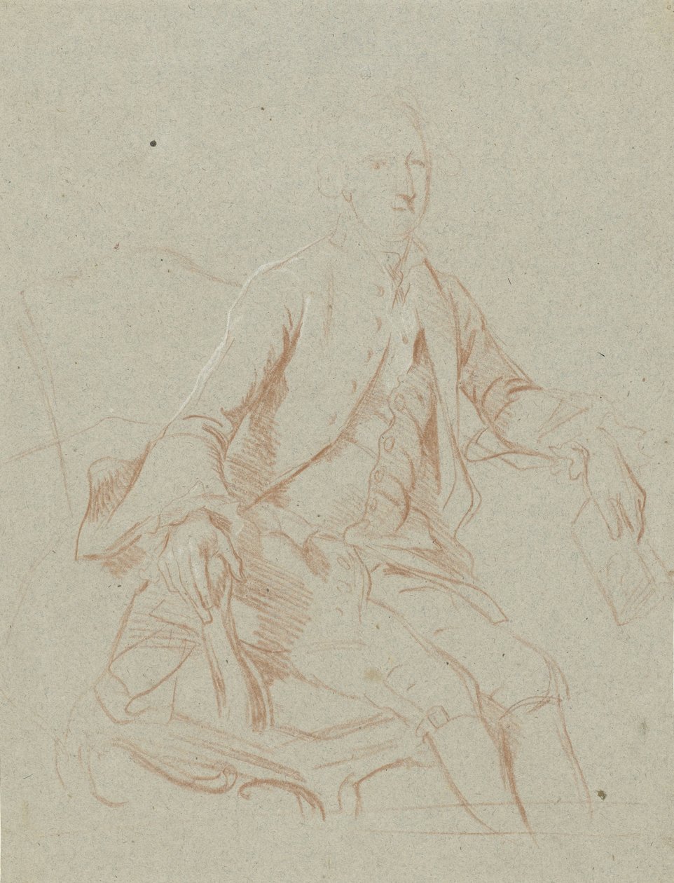 Sedící pán s knihou od Johann Wilhelm Böttner