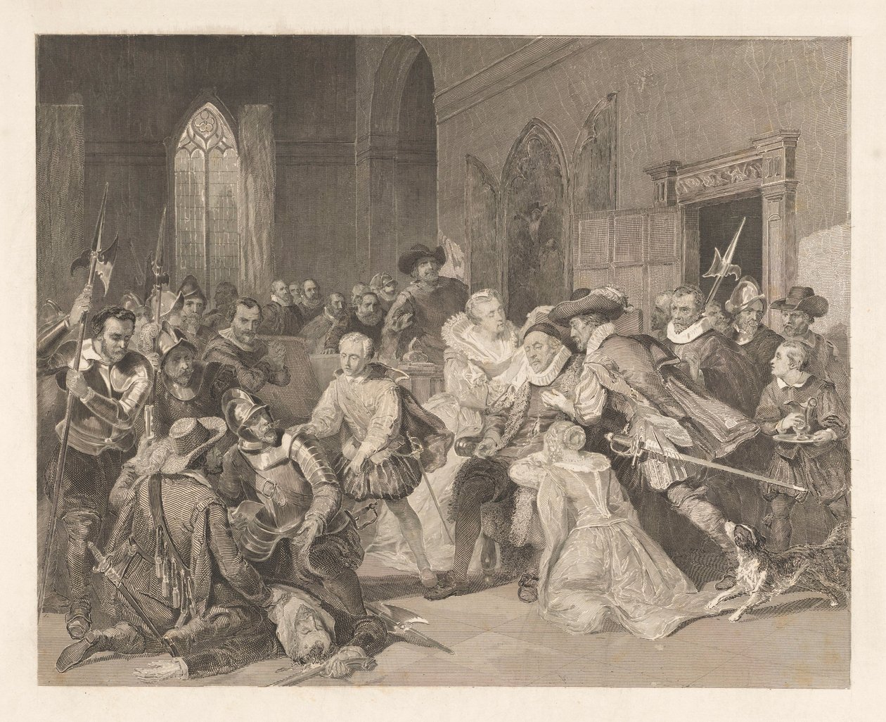 Útok Jeana de Jauregui na prince Viléma I., 18. března 1852 od Johann Wilhelm Kaiser (I)
