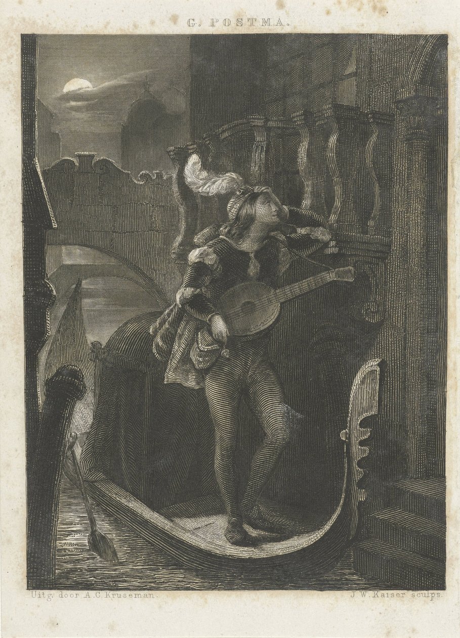 Gondola podle měsíčního svitu od Johann Wilhelm Kaiser (I)