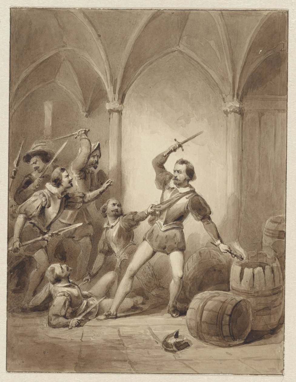 Pád Hermana de Ruytera v Loevesteynu, 1570 od Johann Wilhelm Kaiser (I)