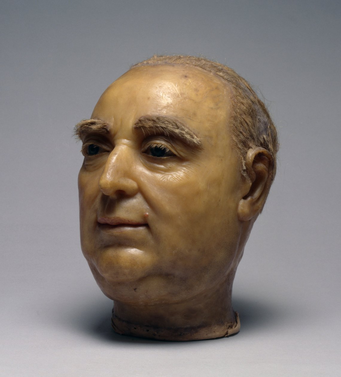 Hlava Friedricka II., Landgrave of Hesse-Kassel, 1786 (vosk, sklo a vlasy) od Johann Wilhelm Kirchner