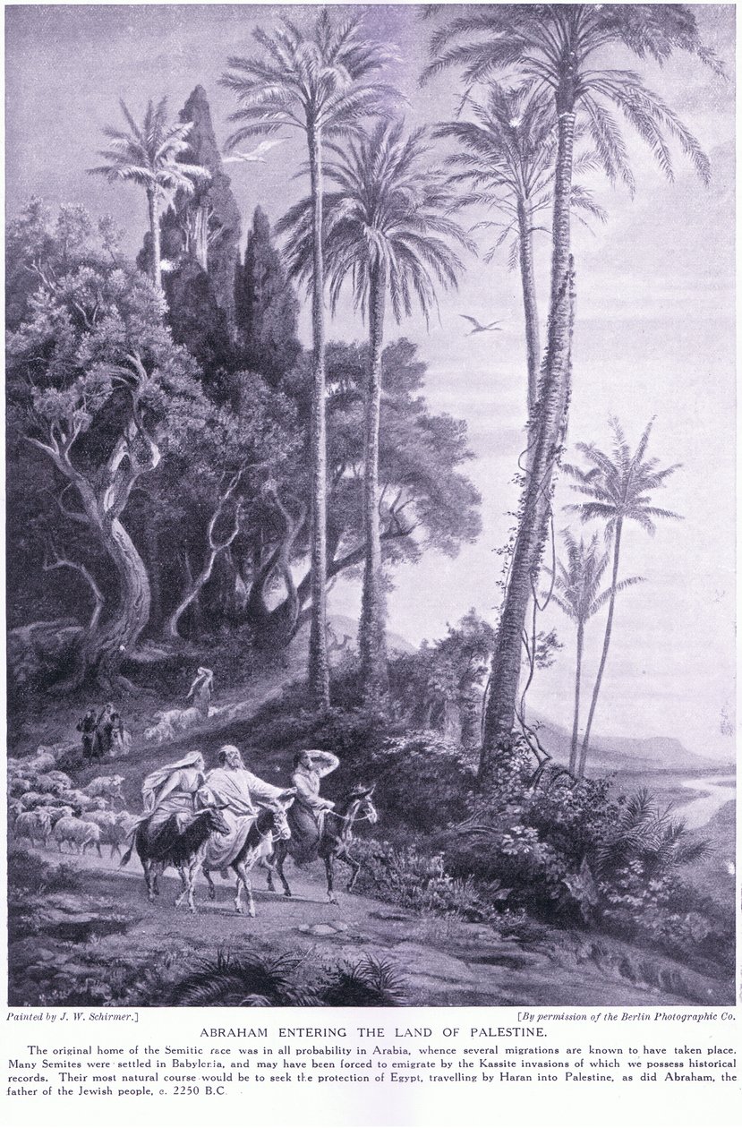 Abraham vstupuje na území Palestiny 2250 před naším letopočtem od Johann Wilhelm Schirmer