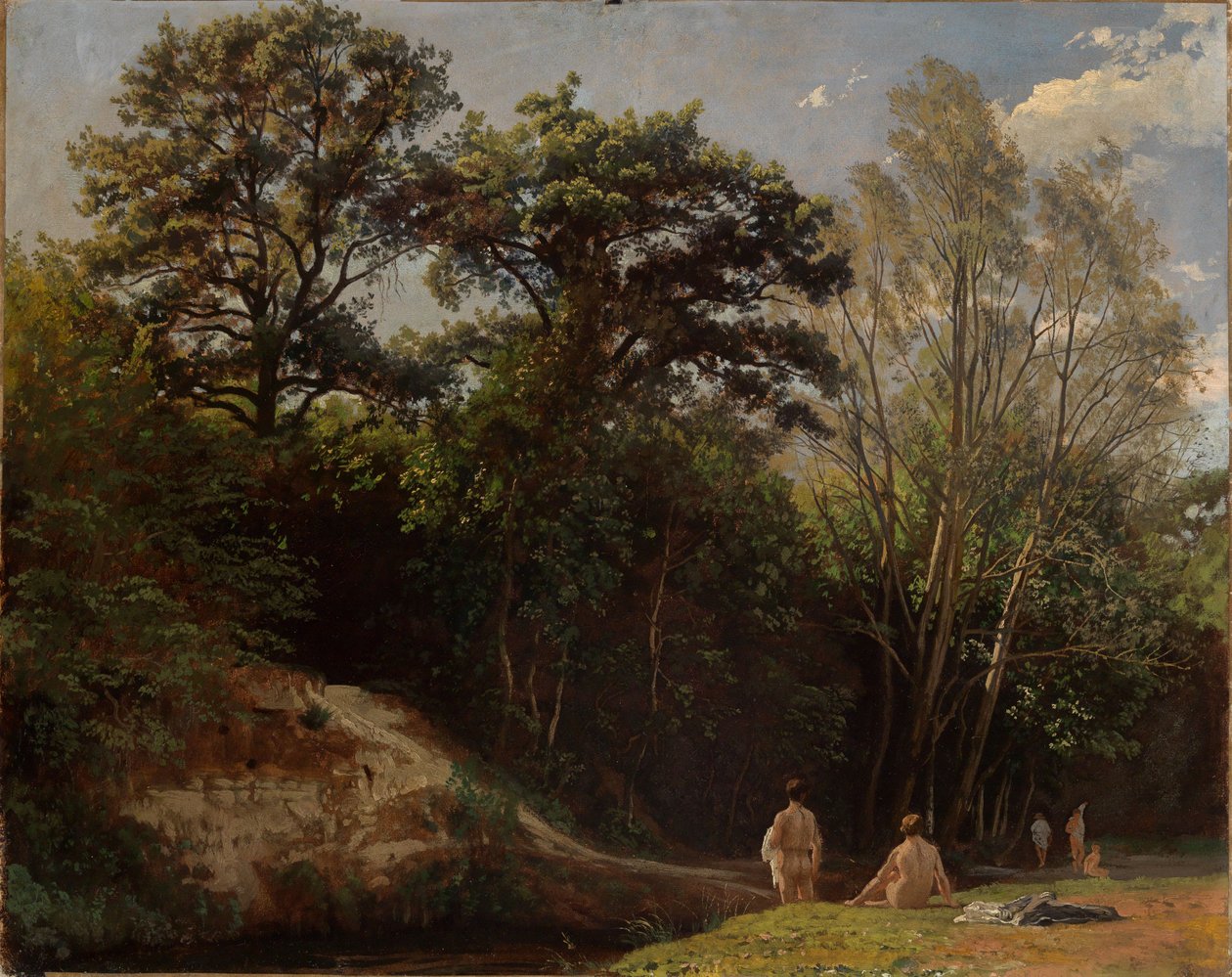 Na řece Alb II (s koupajícími se) od Johann Wilhelm Schirmer