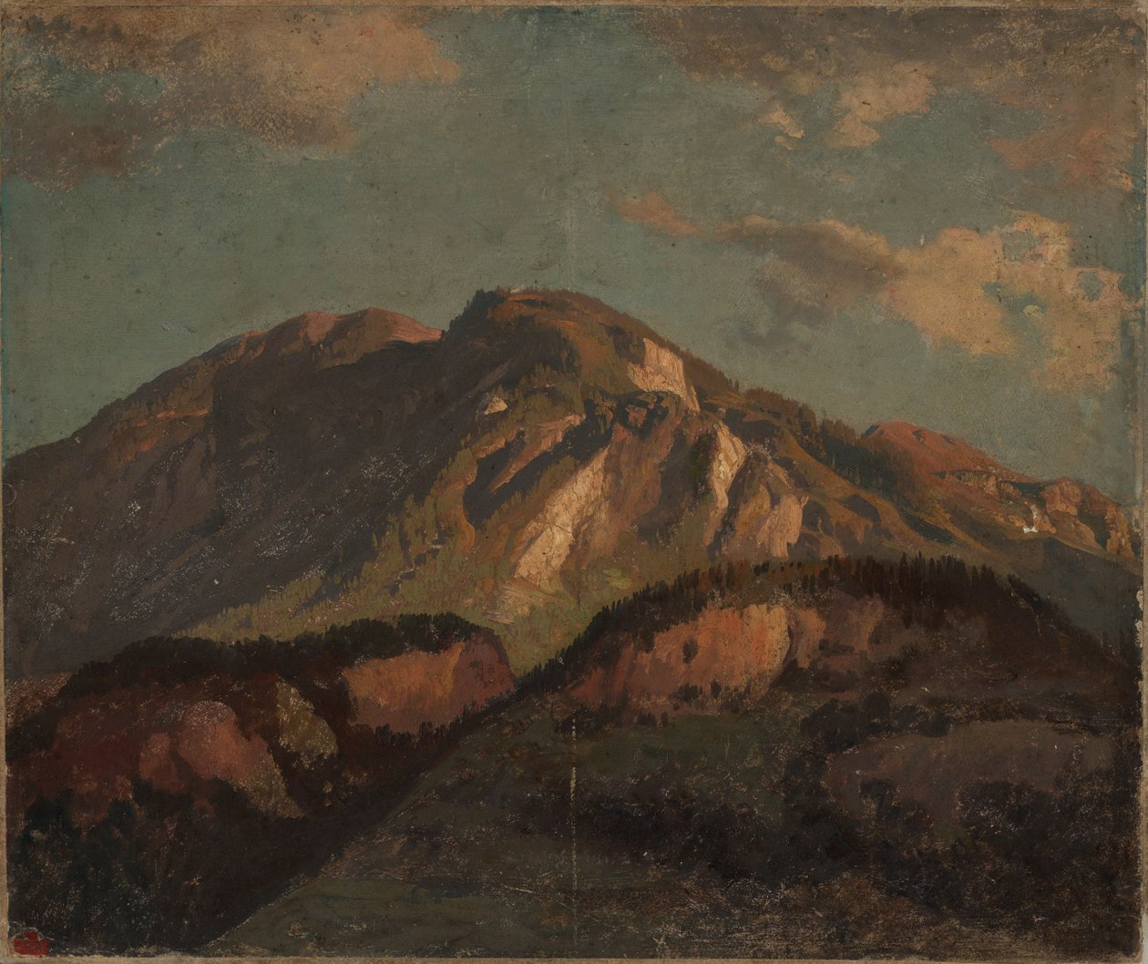 Horský hřeben, pravděpodobně v Graubündenu od Johann Wilhelm Schirmer