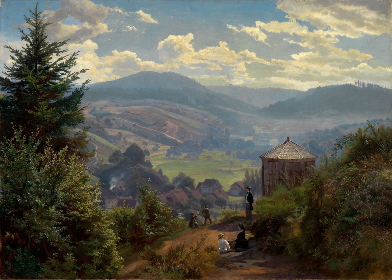 Údolí Oberbeuern z Cäcilienbergu, dopoledne od Johann Wilhelm Schirmer
