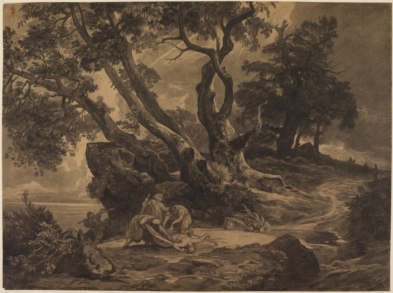Přepadení poutníka od Johann Wilhelm Schirmer