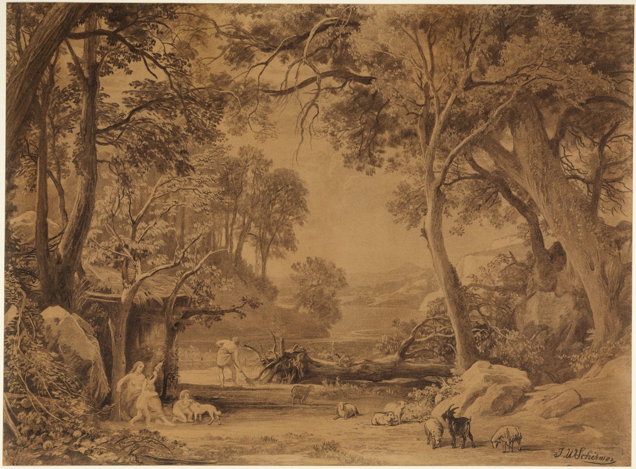 Práce (Genesis 3, 19) od Johann Wilhelm Schirmer