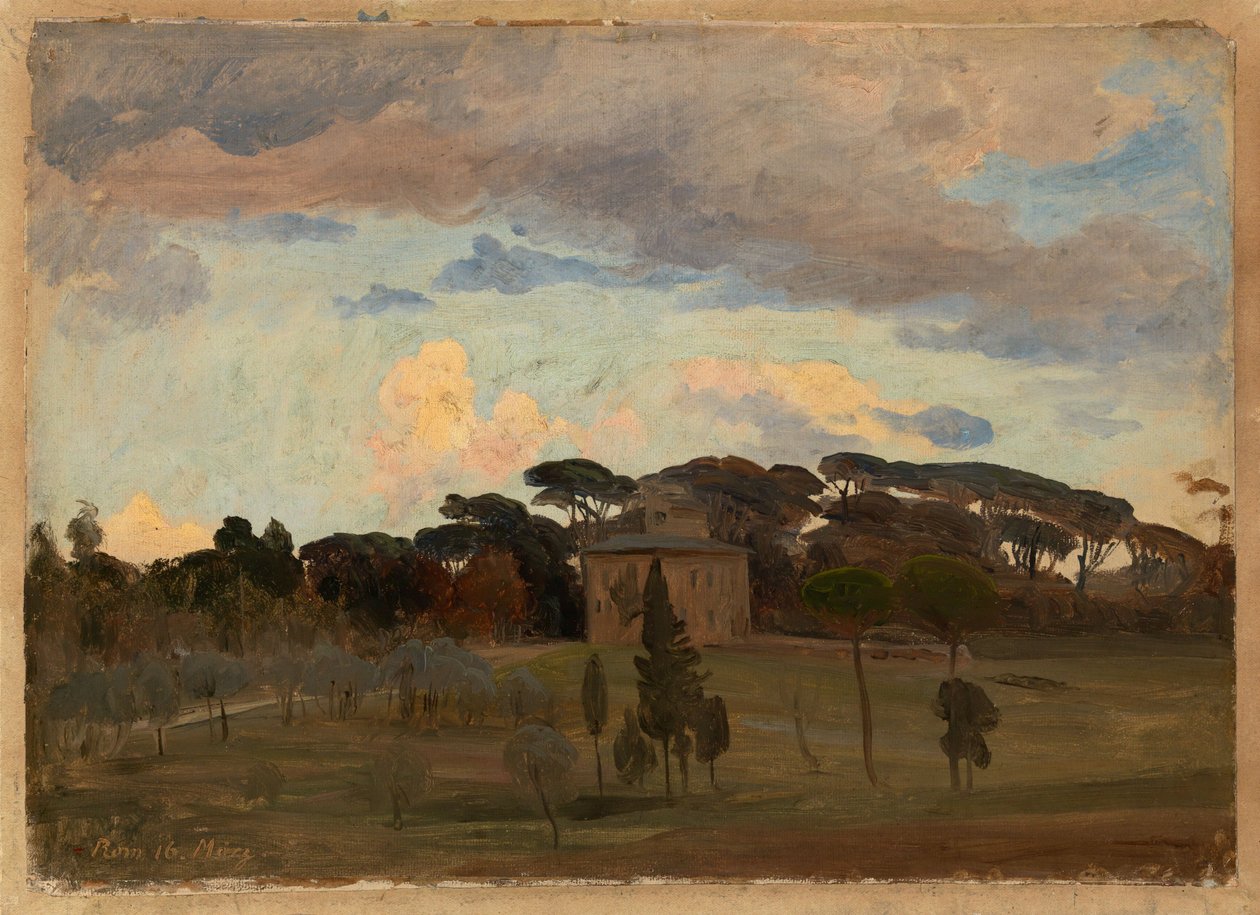 „Casina di Raffaello“ v parku vily Borghese od Johann Wilhelm Schirmer