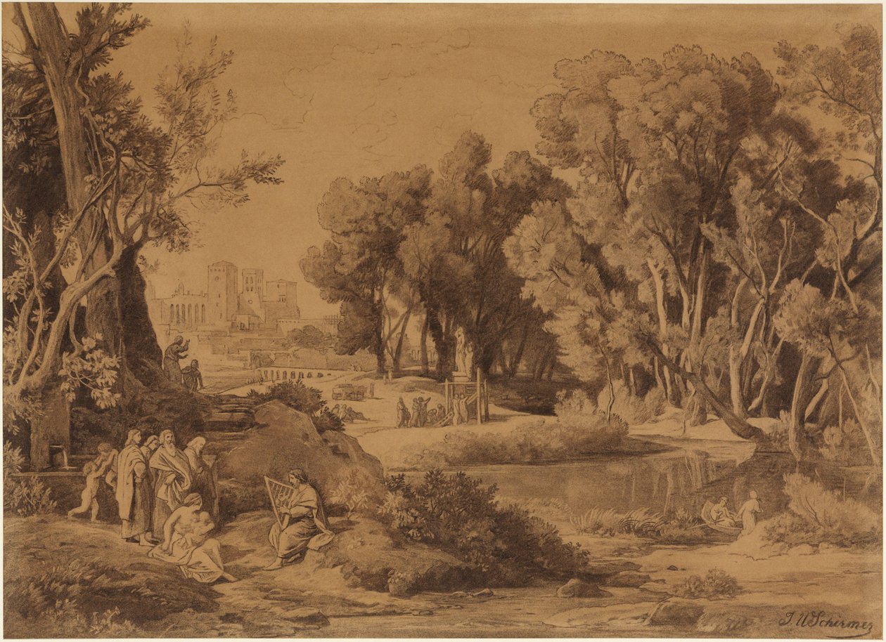 Vynález umění v Kainově rodu (Genesis 4, 20-22) od Johann Wilhelm Schirmer