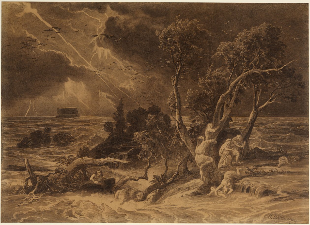 Potopa (Genesis 7, 23) od Johann Wilhelm Schirmer