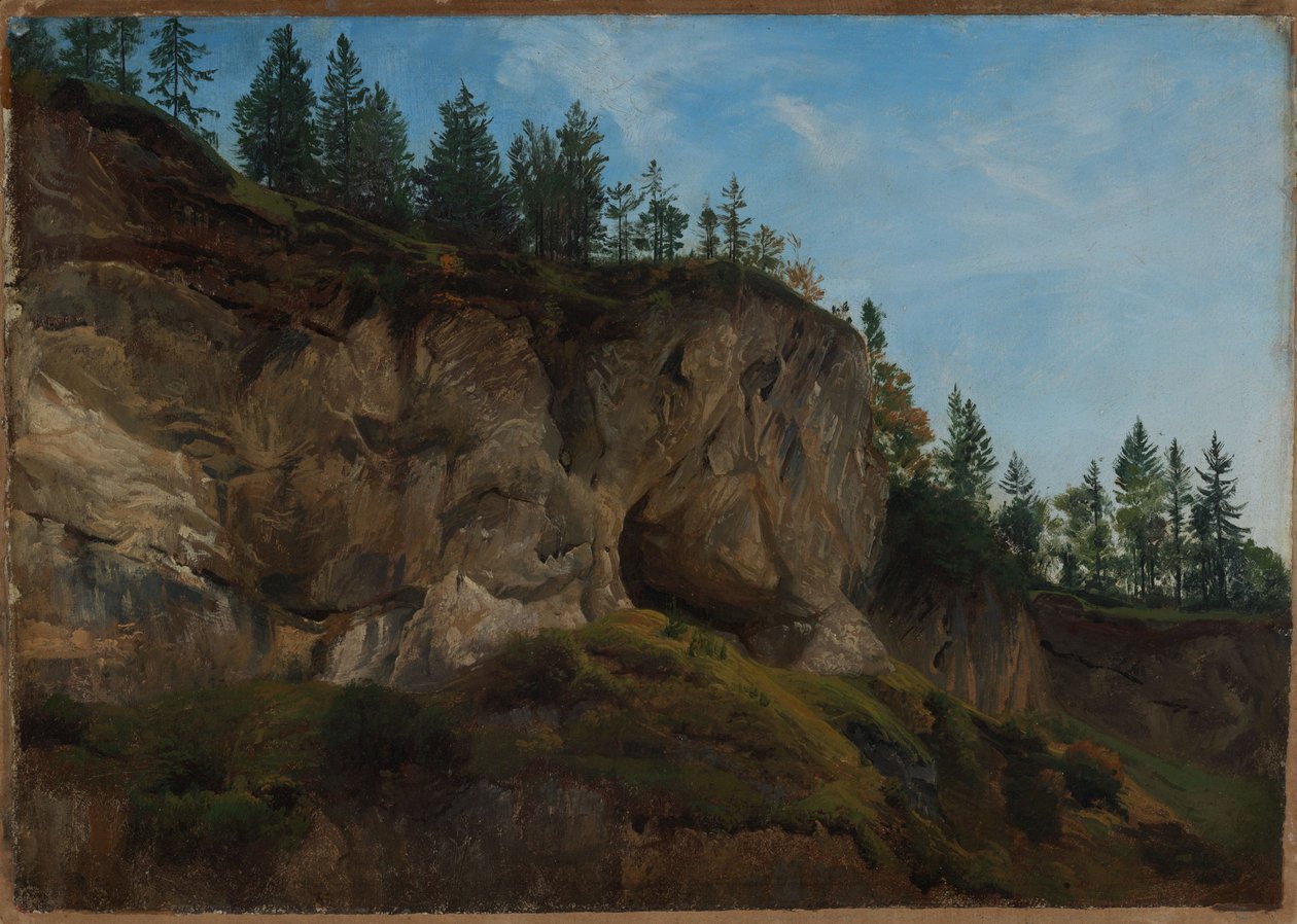 Skalnatý svah ve Švýcarsku od Johann Wilhelm Schirmer