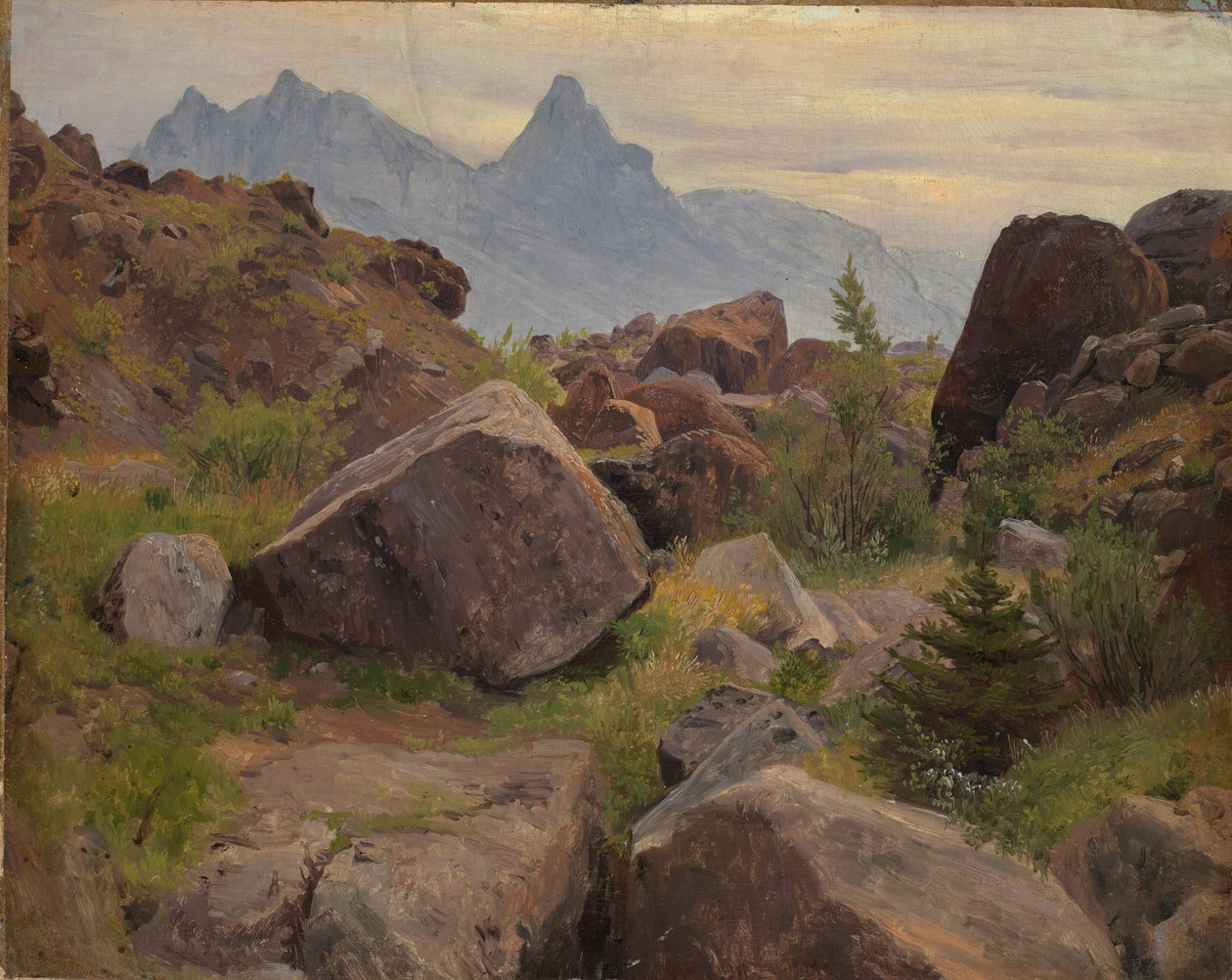Studie skalního útvaru u Goldau od Johann Wilhelm Schirmer