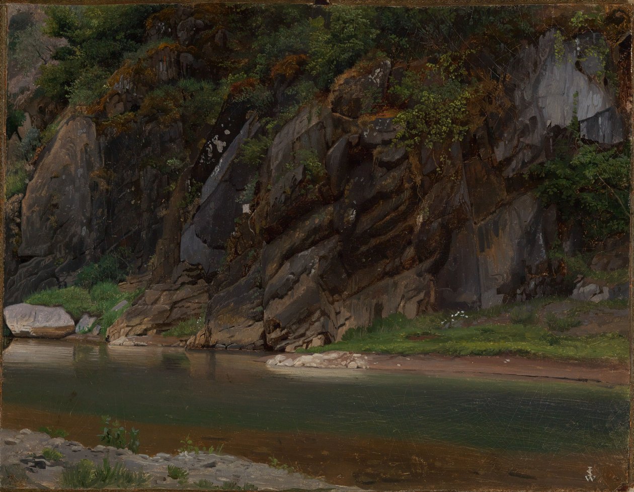 Řeka se skalnatými břehy od Johann Wilhelm Schirmer