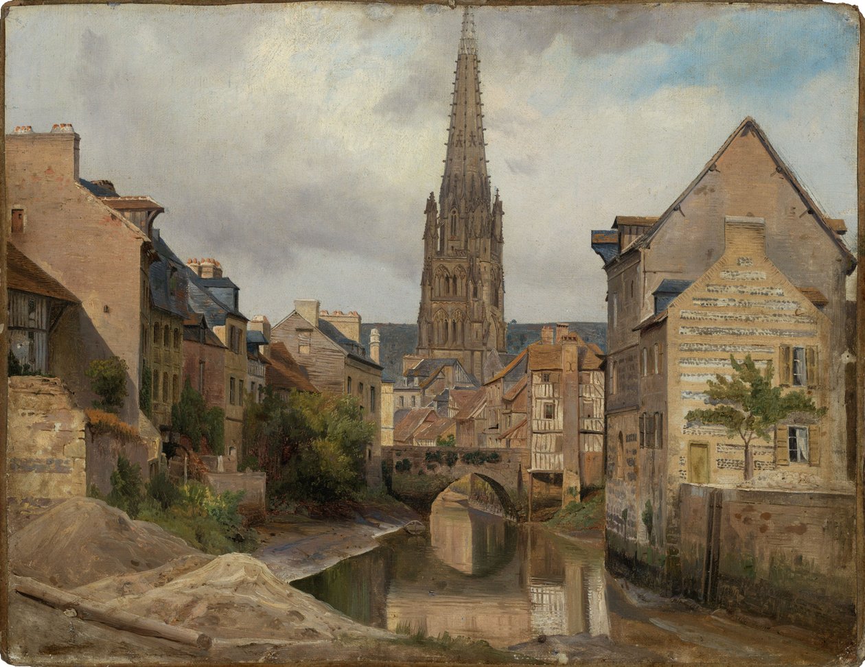 Harfleur u Le Havre (pohled na Saint Martin) od Johann Wilhelm Schirmer