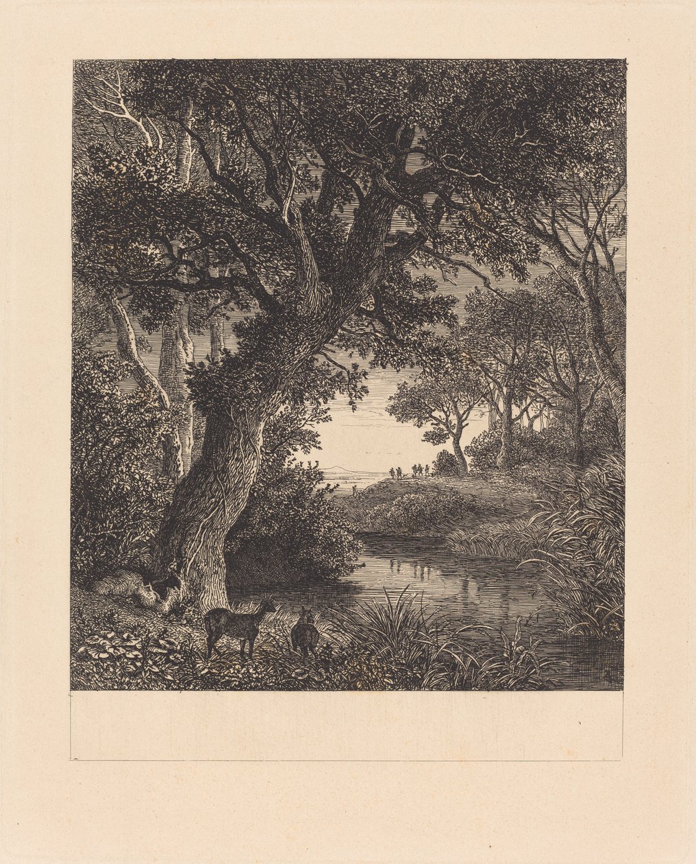 Lovci opouštějící les od Johann Wilhelm Schirmer