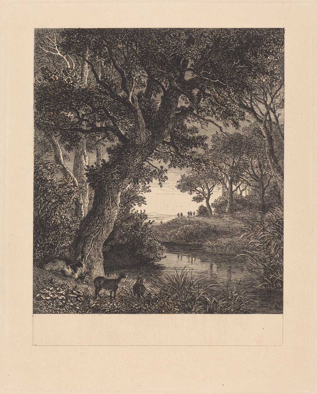 Lovci opouštějící les od Johann Wilhelm Schirmer