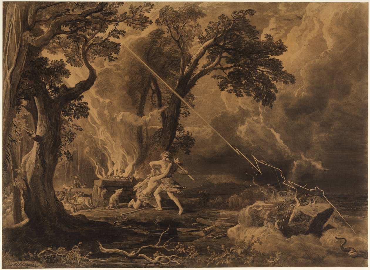 Kain zabíjí Ábela (Genesis 4, 8) od Johann Wilhelm Schirmer