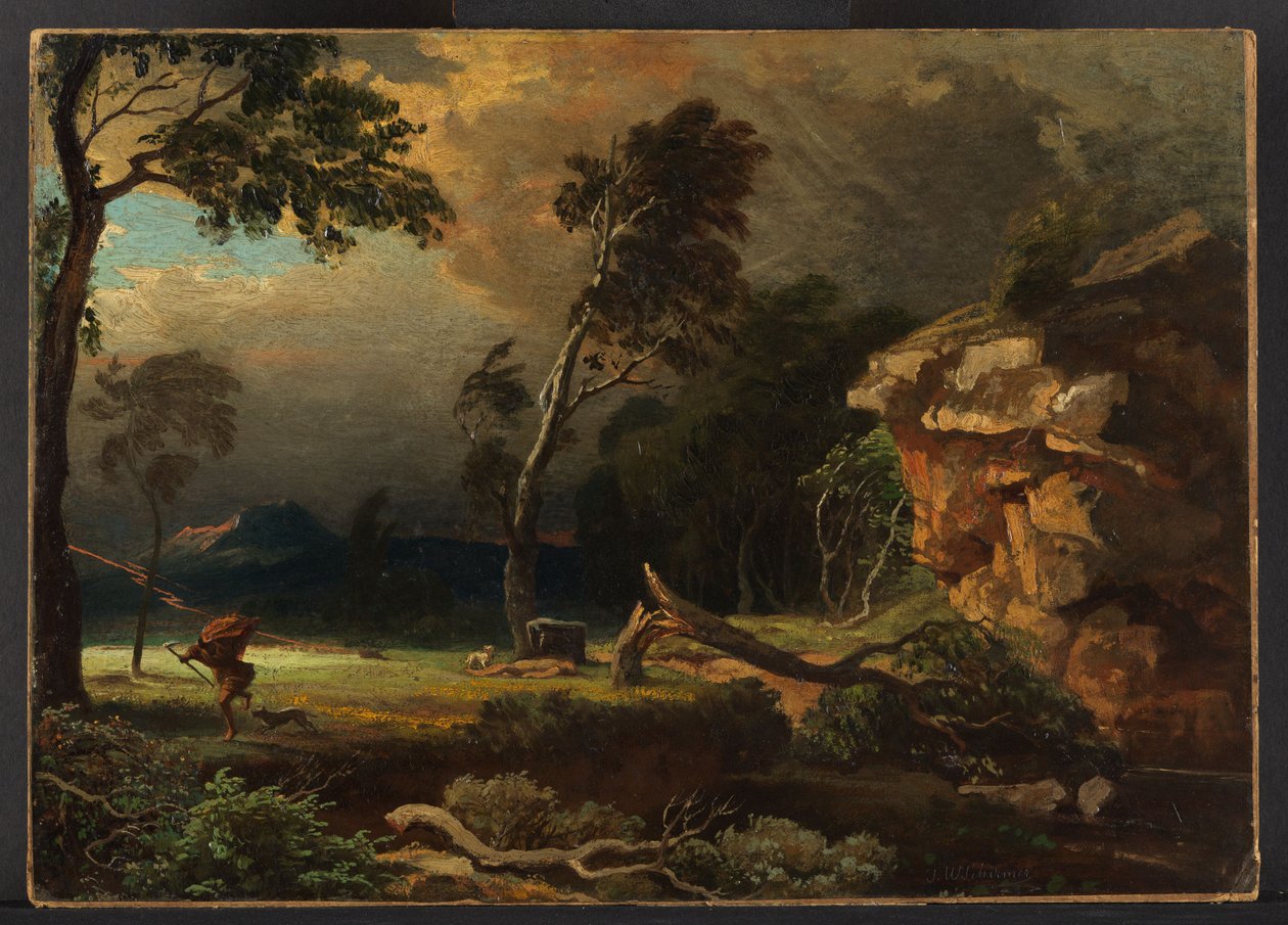 Kainův útěk od Johann Wilhelm Schirmer