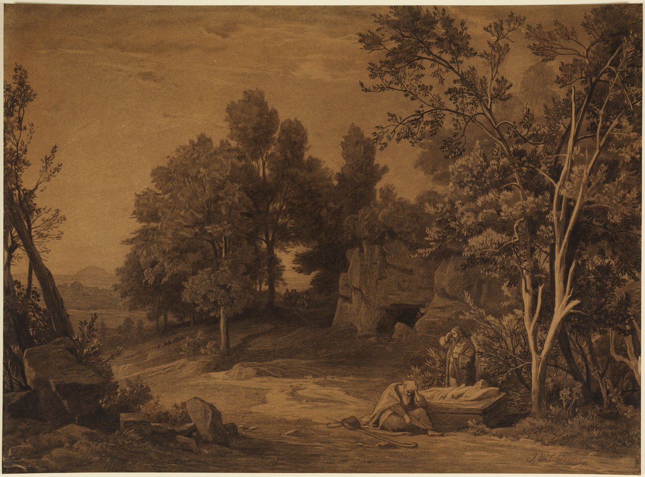 Nářek nad Sářinou smrtí (Genesis 23, 2) od Johann Wilhelm Schirmer