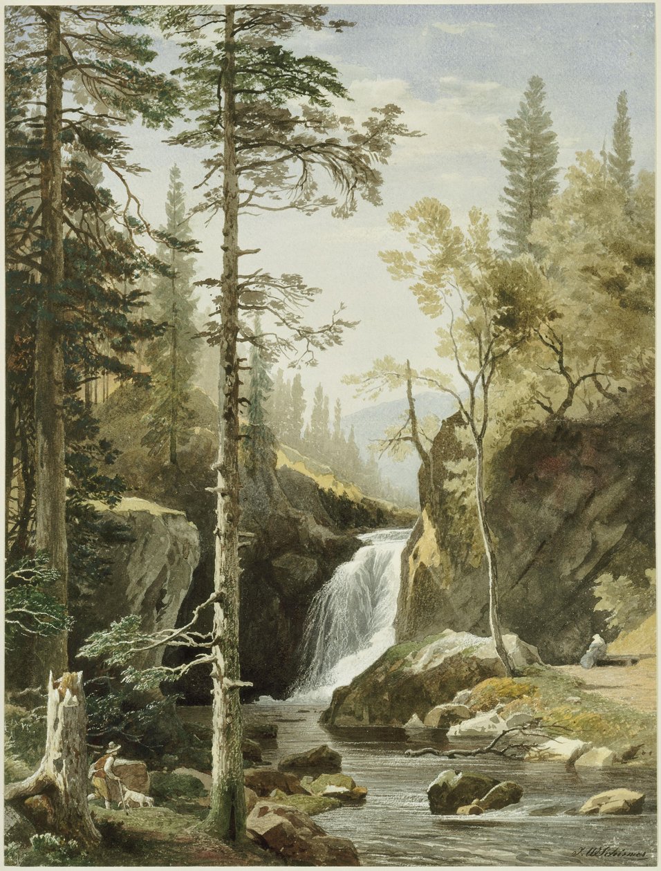 Krajina s horským potokem od Johann Wilhelm Schirmer