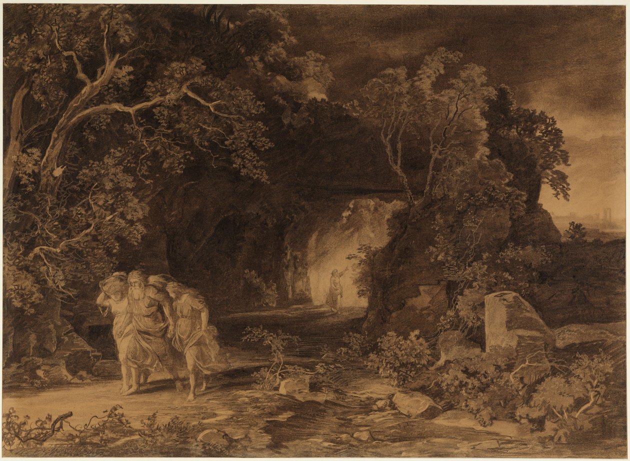 Lotův útěk (Genesis 19, 24-26) od Johann Wilhelm Schirmer