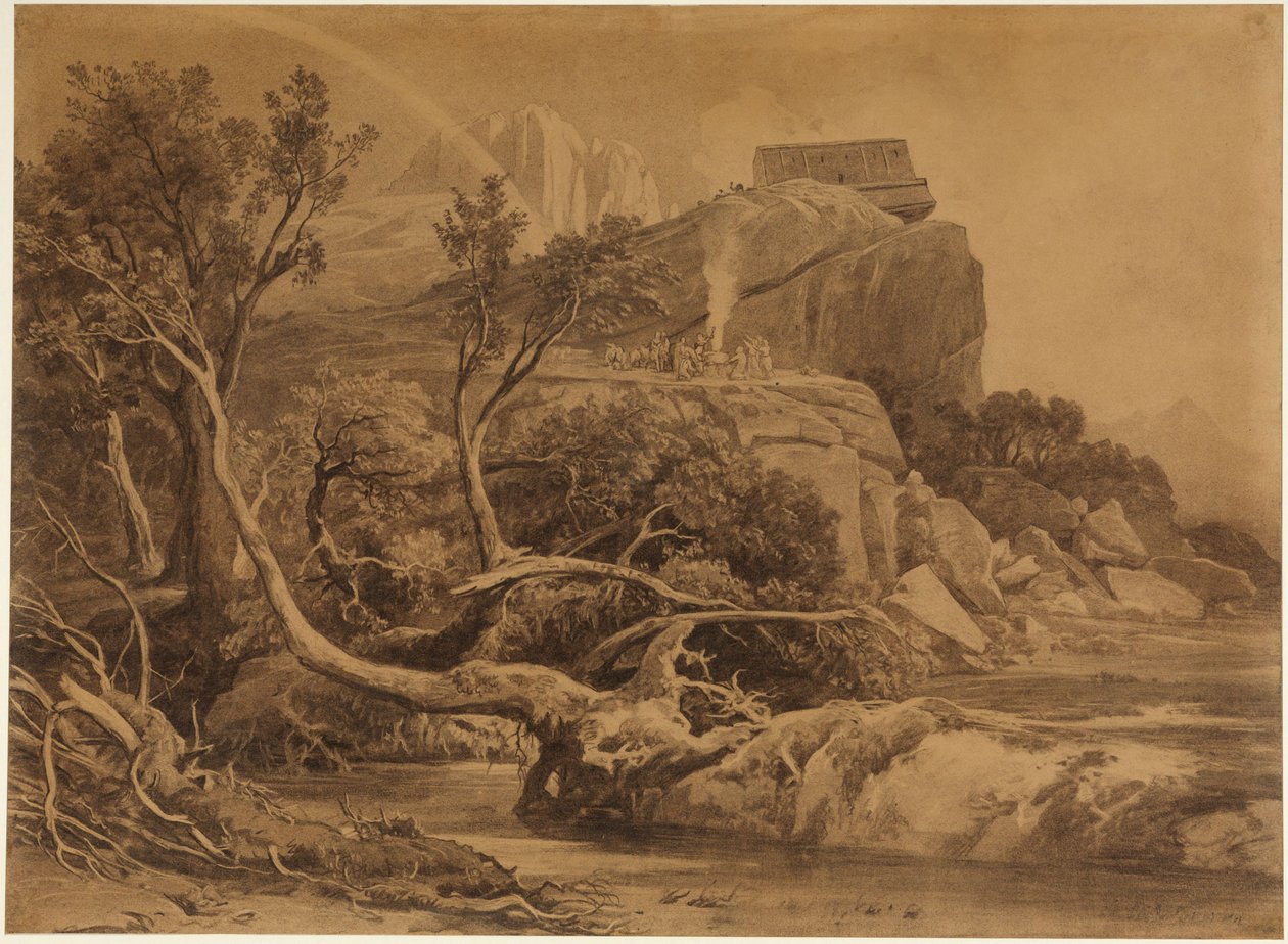 Noemova děkovná oběť (Genesis 8, 20) od Johann Wilhelm Schirmer