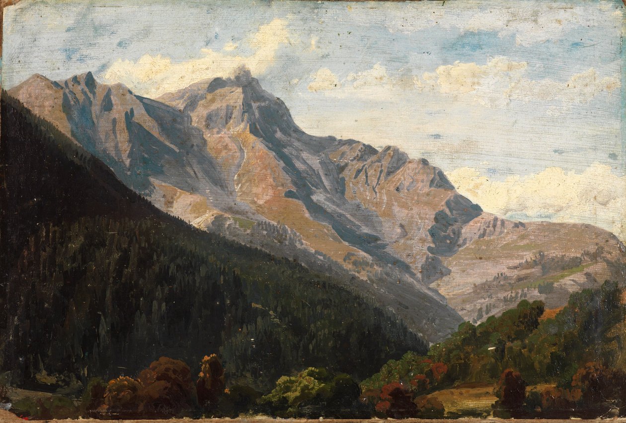 Švýcarská horská krajina s Piz Beverinem v pozadí od Johann Wilhelm Schirmer