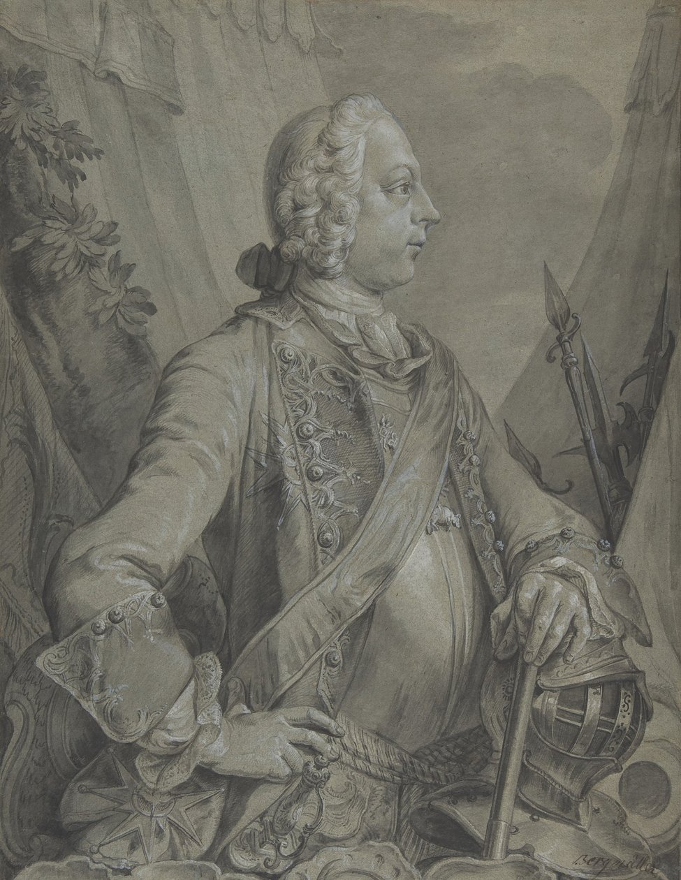 Portrét císaře Josefa II. jako vojenského velitele od počátku do poloviny 18. století. od Johann Wolfgang Baumgartner
